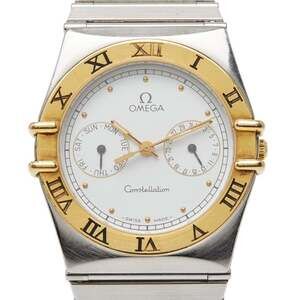 OMEGA Day-Date Constellation Watch 396.1070 Swiss Quartz White Dial Stainless...